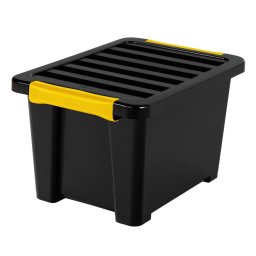 Rotho DIY EASY tároló doboz 15L - fedeles műanyag rendszerező, fekete