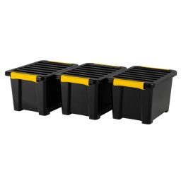 Rotho DIY EASY tároló doboz szett 3×15L - fedeles műanyag tároló készlet