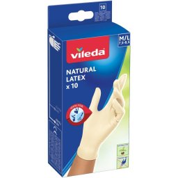 NATÚR LATEX KESZTYŰ M/L 10DB VILEDA