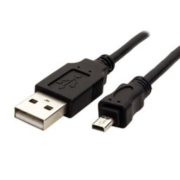 USB-kábel (2.0), USB A hím – 8-tűs hím, 25947, 1,8 m, fekete, PANASONIC, KIÁRUSÍTÁS