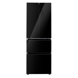 RFF320B.1 - EVIDO LUNA 320B szabadonálló hűtő és fagyasztó, francia ajtó, 63,5x185,5 cm, 320 l, E energiaosztály, fekete üveg