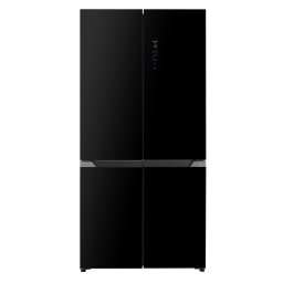 RFF505B.1 - EVIDO SPACE FIT 505B szabadonálló 4 ajtós hűtő és fagyasztó, 91x190 cm, 505 l, D energiaosztály, fekete üveg