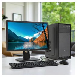 Komplett PC Szett Aerocool Office Intel Core i3-14100/16GB DDR4/512GB NVMe SSD/Intel UHD 730/Dell P2212H 22" FHD Monitor/Meetion USB Billentyűzet+Egér/Windows 11