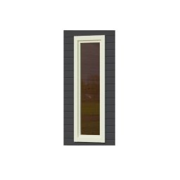 Karibu fix fa ablak 600 mm x 1695 mm, 38 mm falvastagságú faházhoz, elefántcsontfehér színű fából