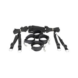 Sportsheets - ágyhoz kötöző szett (fekete)