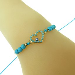 Türkinit köves zsinór karkötő / bokalánc