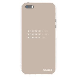 Átlátszó szilikon tok az alábbi mobiltelefonokra Apple iPhone 5/5S/SE - Positive Vibes