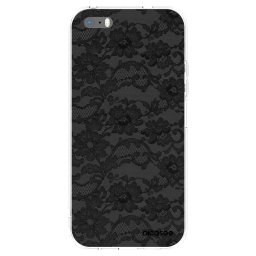 Átlátszó szilikon tok az alábbi mobiltelefonokra Apple iPhone 5/5S/SE - Dark Elegance
