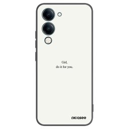 Fekete szilikon tok az alábbi mobiltelefonokra Vivo Y29s 5G - Girl, do it for you