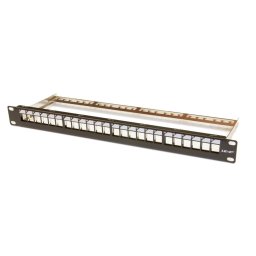 19"-os LEXI-Net 24 portos moduláris patch panel, fekete