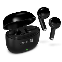 CONNECT IT True Wireless SonicBass fülhallgató mikrofonnal, FEKETE