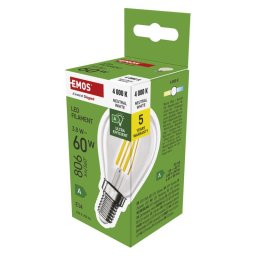 EMOS LED FLM MINI GL 3,8W (60W) 806lm E14 NW A CLAS