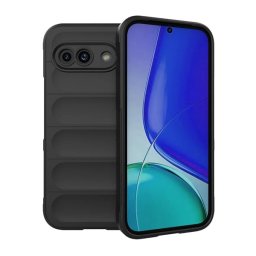 Szilikon telefonvédő (ütésállóság, kameravédő, 3D) FEKETE Google Pixel 9a