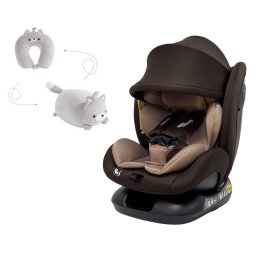 Mama Kiddies Nova Luxe iSize autósülés biztonsági övvel beköthető - barna színben (40-150 cm) + AJÁNDÉK NYAKPÁRNA