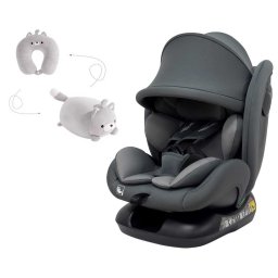 Mama Kiddies Nova Luxe iSize autósülés biztonsági övvel beköthető - sötétszürke színben (40-150 cm) + AJÁNDÉK NYAKPÁRNA