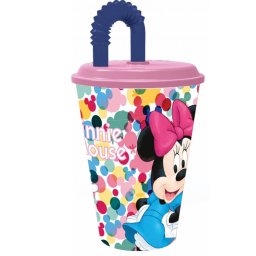 Minnie szívószálas műanyag pohár 430 ml Nr 01