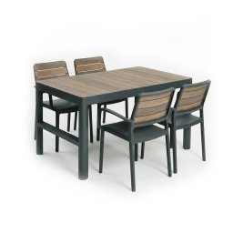 Deco Lyon 4+1 kartámaszos kerti bútor garnitúra szett dió-grafit