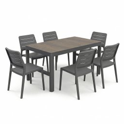 Deco Lyon Prime 6+1 kerti bútor garnitúra szett dió-grafit