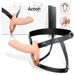 Action StrapOn S - felcsatolható, üreges dildó (testszínű)