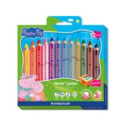 STAEDTLER Színes ceruza készlet, hatszögletű, jumbo, STAEDTLER ,,Noris(R) junior 140", Peppa malac, 12 szín
