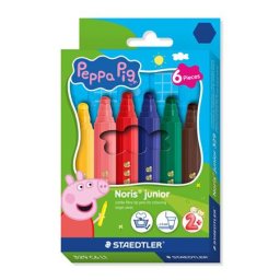 STAEDTLER Filctoll készlet, 2,5 mm, kimosható, jumbo, STAEDTLER ,,Noris(R) junior 329", Peppa malac, 6 szín