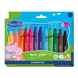 STAEDTLER Filctoll készlet, 2,5 mm, kimosható, jumbo, STAEDTLER ,,Noris(R) junior 329", Peppa malac, 12 szín