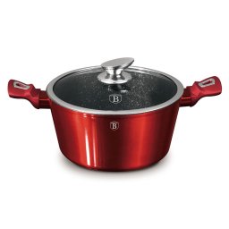 Berlinger Haus Lábas üvegfedővel 24 cm márvány bevonattal Burgundy Edition BH/1257NN