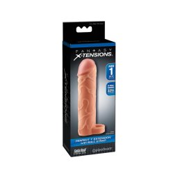 Pipedream X-TENSION Perfect 1 - heregyűrűs péniszköpeny (17,7 cm, testszínű)