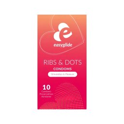 EasyGlide Ribs & Dots - pontozott óvszer (10 db)