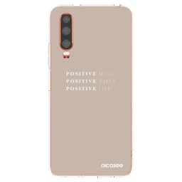 Átlátszó szilikon tok az alábbi mobiltelefonokra Huawei P30 - Positive Vibes