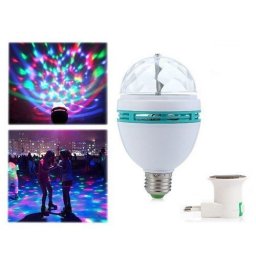 Forgó diszkó RGB LED-lámpa adapterrel