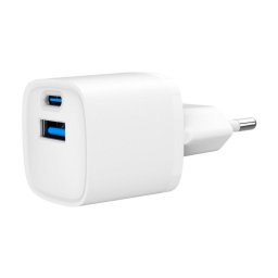 Gembird USB töltő, 2x port, 20W, gyorstöltés, fehér