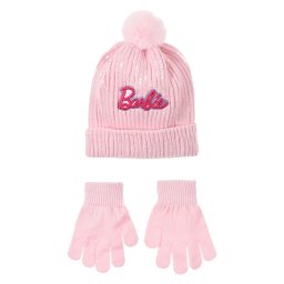 Barbie Light Pink flitteres gyerek sapka + kesztyű szett 52 cm