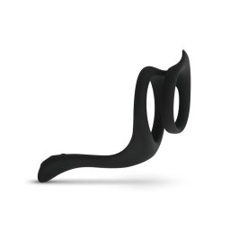 EasyToys Pleasure Ring - rugalmas péniszgyűrű és heregyűrű (fekete)