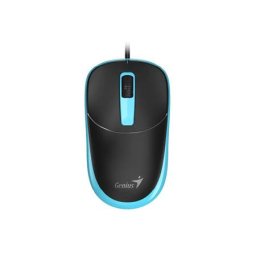 GENIUS Egér, vezetékes, optikai, normál méret, USB, GENIUS "DX-123", fekete-kék