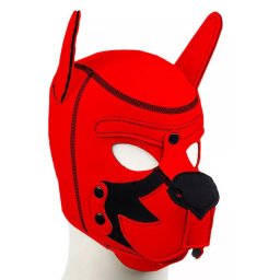 Puppy Fox - piros-fekete neoprn maszk rzki jtkokhoz