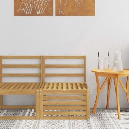 vidaXL Kültéri középső kanapé Tömör Akácfa Fehér 63 x 59 x 73 cm
