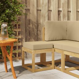 vidaXL Kültéri Szék Pad párnával Fehér 43 x 43 x 45 cm Tömör Akácfa