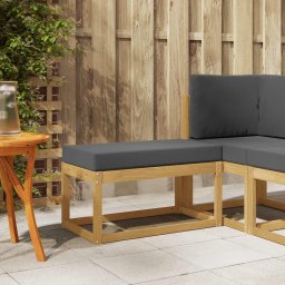 vidaXL Kültéri Szék Pad párnával Fehér 80 x 43 x 45 cm Tömör Akácfa