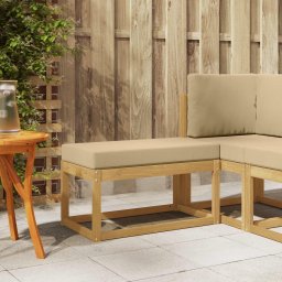 vidaXL Kültéri Szék Pad párnával Fehér 80 x 43 x 45 cm Tömör Akácfa
