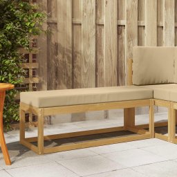 vidaXL Kültéri Szék Pad párnával Fehér 115 x 43 x 45 cm Tömör Akácfa