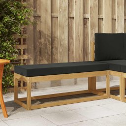 vidaXL Kültéri Szék Pad párnával Fehér 115 x 43 x 45 cm Tömör Akácfa