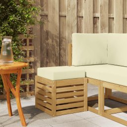 vidaXL Kültéri Szék Pad párnával Fehér 43 x 43 x 45 cm Tömör Akácfa