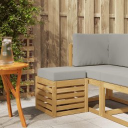 vidaXL Kültéri Szék Pad párnával Fehér 43 x 43 x 45 cm Tömör Akácfa