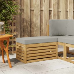 vidaXL Kültéri Szék Pad párnával Fehér 80 x 43 x 45 cm Tömör Akácfa