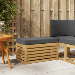 vidaXL Kültéri Szék Pad párnával Fehér 80 x 43 x 45 cm Tömör Akácfa