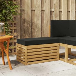 vidaXL Kültéri Szék Pad párnával Fehér 80 x 43 x 45 cm Tömör Akácfa