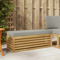 vidaXL Kültéri Szék Pad párnával Fehér 115 x 43 x 45 cm Tömör Akácfa