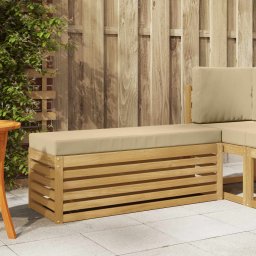 vidaXL Kültéri Szék Pad párnával Fehér 115 x 43 x 45 cm Tömör Akácfa
