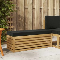 vidaXL Kültéri Szék Pad párnával Fehér 115 x 43 x 45 cm Tömör Akácfa